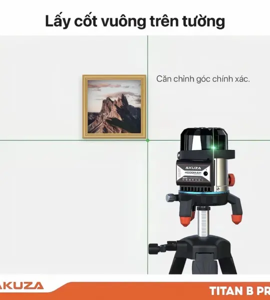 MÁY CÂN BẰNG LASER AKUZA BIGBANG TITAN B PRO – 5 TIA XANH SIÊU SÁNG, PIN 6000MAH