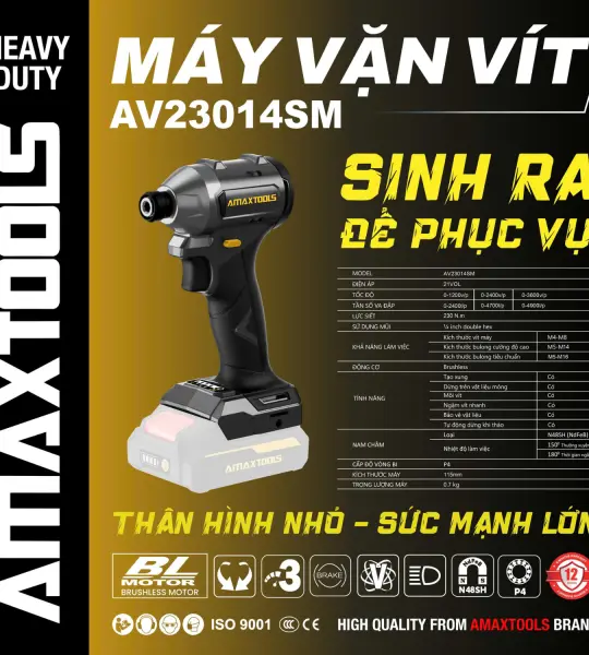 Máy Chuyên Vít AMAXTOOLS AM21V AV23014SM PLUS+ 21V 230Nm Brushless