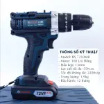 MÁY KHOAN PIN BOSSUN BS-ID1072VF 55NM – 3 CHỨC NĂNG KHOAN, BÚA, BẮT VÍT
