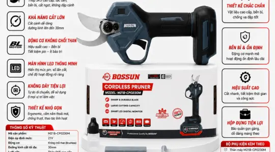 HƯỚNG DẪN SỬ DỤNG KÉO CẮT CÀNH BOSSUN M21B-CP0230M ĐÚNG CÁCH, AN TOÀN VÀ HIỆU QUẢ
