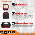 Đèn LED STARKER SK-LD136GR – 136 LED, Pin Lithium 5400mAh, Chân Xoay 180°