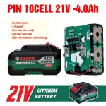 PIN LITHIUM WORKFIX WF-BK4000 21V 4.0AH 10 CELL – FULL MẠCH 4 MOSFET