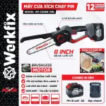 MÁY CƯA XÍCH PIN 8 INCH WORKFIX WF-CS0801XBL – KHÔNG CHỔI THAN, TRA NHỚT TỰ ĐỘNG
