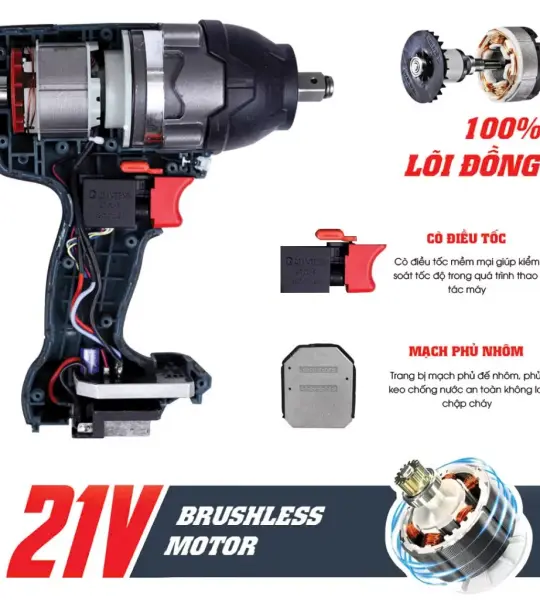 MÁY SIẾT BULONG WORKFIX WF-IW780NV 780NM – ĐỘNG CƠ KHÔNG CHỔI THAN, 4 CẤP TỐC ĐỘ