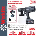 MÁY PHUN SƠN PIN WORKFIX WF-SPS800X – BÌNH 800ML, 2 KIỂU PHUN, ĐỘNG CƠ BRUSHLESS