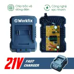 BÀN SẠC 2A WORKFIX WF-FC20A 21V – SẠC NHANH, CHIP BẢO VỆ DÒNG ĐIỆN