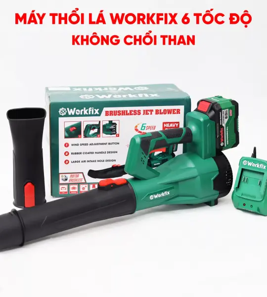 Máy Thổi Lá Workfix WF-TL680BL – Không Chổi Than, 6 Tốc Độ, Lưu Lượng Gió 680m³/h